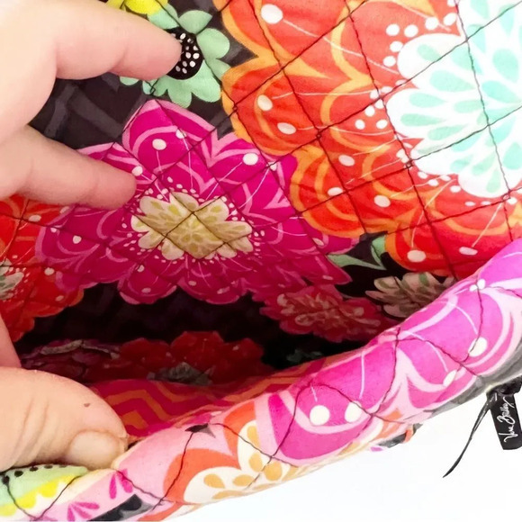 Vera Bradley Iconic‎ Campus Backpack Ziggy Zinnia Black Quilted Floral School - Picture 11 of 14
